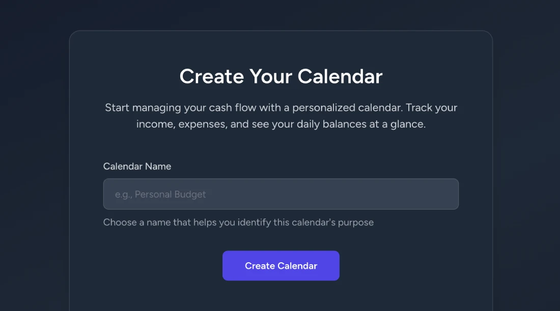Create a Calendar - Dark Mode